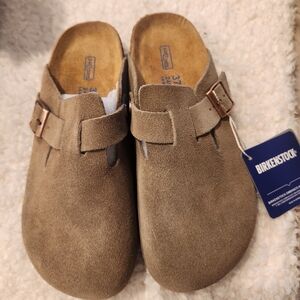 Birkenstock Taupe Boston Clogs